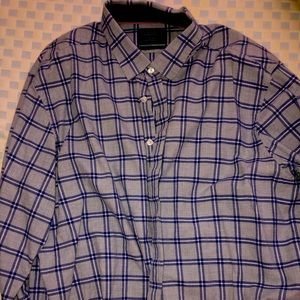 Charles Tyrwhitt XXL blue and gray button up